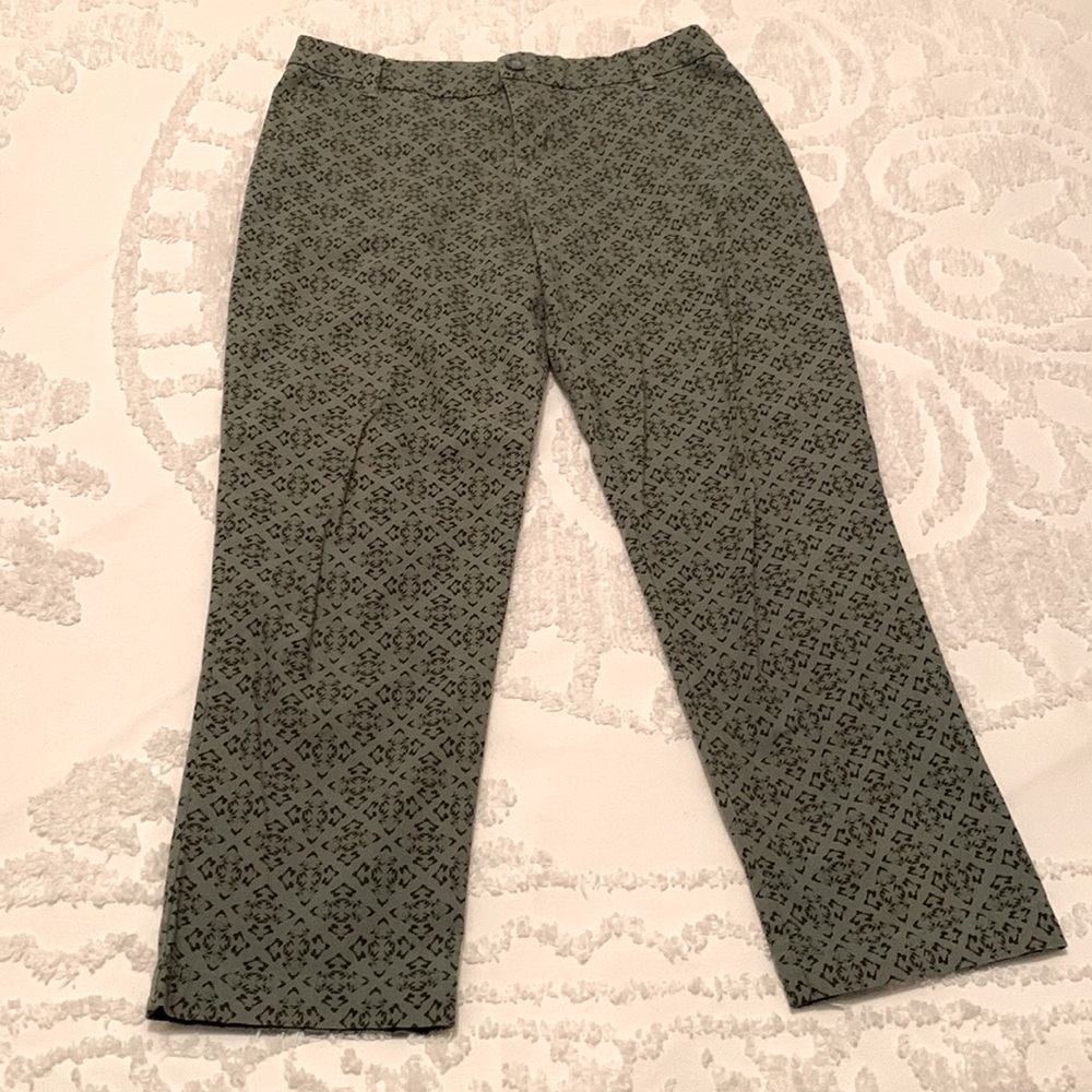 Sage green and black Patagonia organic cotton capri trouser. Size 6. Like new!